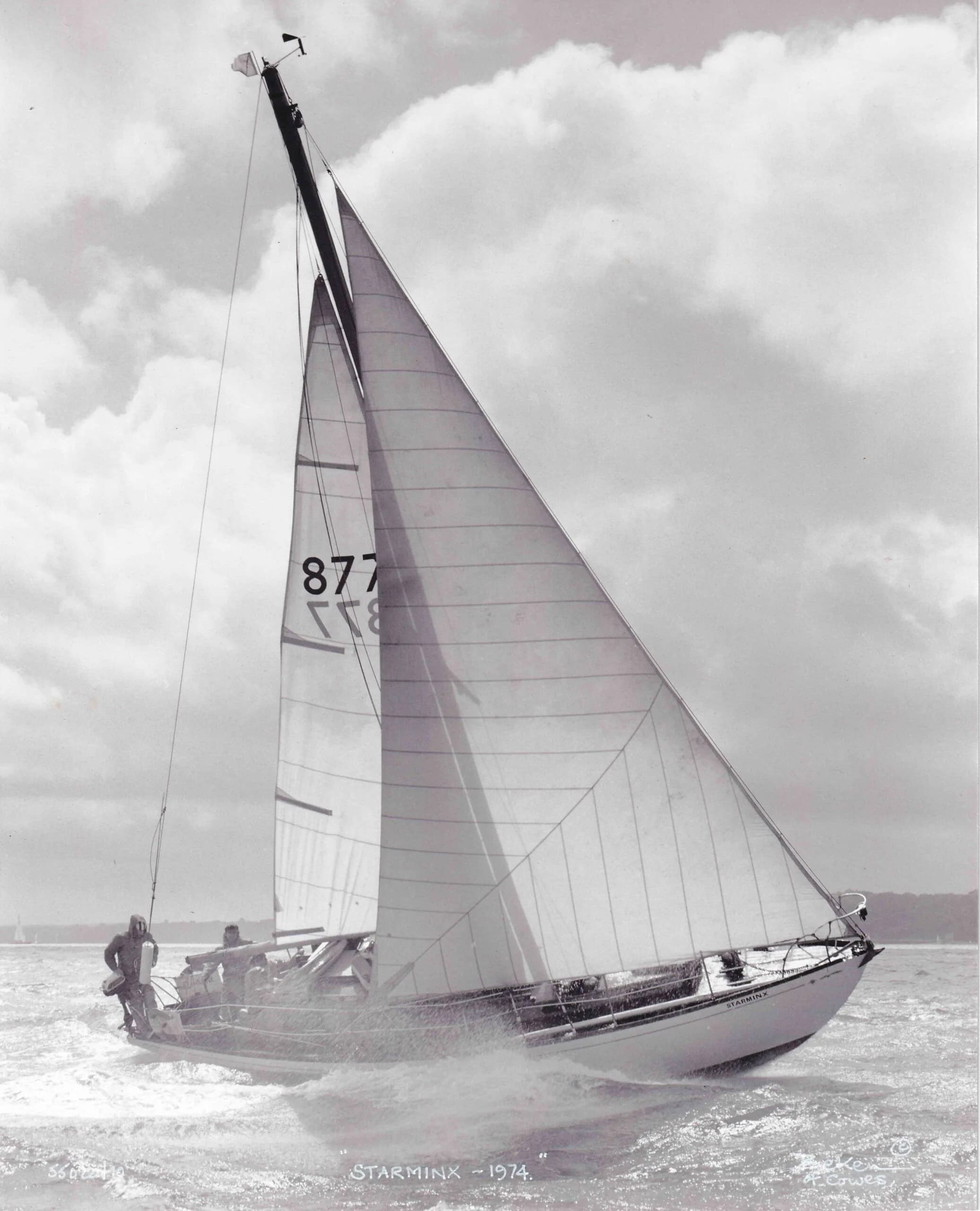 Classic Mylne yacht under sail, Beken of Cowes